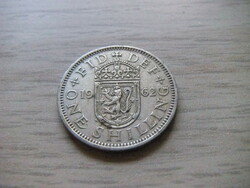 1 Shilling  1962   Anglia  ( Skócia címer  Balra néző Ágaskodó Oroszlán a Koronázási Pajzson   )