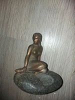 Kis hableány, fém szobor,  bronzírozva