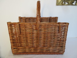 Wicker wooden storage basket next to the fireplace. Negotiable!