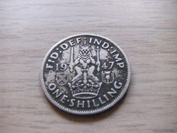 1 Shilling  1947   Anglia  ( Skócia címer Szemben ülő oroszlán a Korona  felett  )