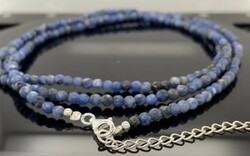 90 Cm, extra long sodalite necklace, 925 sterling, with sterling clasp - new