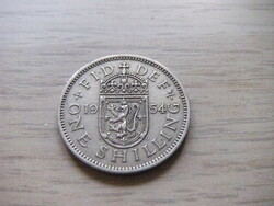 1 Shilling 1954 England (coat of arms of Scotland rampant lion facing left on coronation shield)