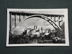 Postcard, Veszprém, Szent István valley bridge, panorama castle