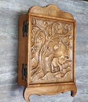 Oriental carving elephant carving key holder key storage box elephant buddha lotus carving elephant statue