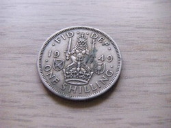 1 Shilling  1949   Anglia  ( Skócia címer Szemben ülő oroszlán a Korona  felett  )