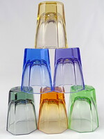 Set of colored brandy and short drink glasses - moser?