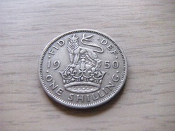 1 Shilling  1950   Anglia  ( Angol címer Álló oroszlán  oroszlán a Korona  felett  )