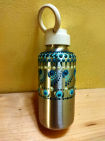 Stainless steel water bottle with mandala motif