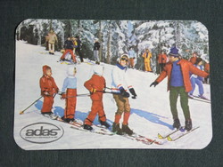 Card calendar, Romania, Adas state insurance company, accident prevention, ski slope, children's model, 1974, (5)