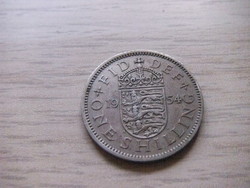 1 Shilling 1954 England (English coat of arms three lions on the coronation shield)