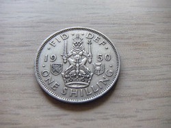 1 Shilling  1950   Anglia  ( Skócia címer Szemben ülő oroszlán a Korona  felett  )