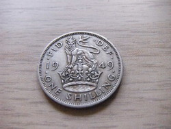1 Shilling  1949   Anglia  ( Angol címer Álló oroszlán  oroszlán a Korona  felett  )