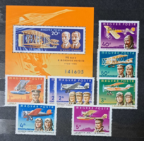 75 years old motor flight block and stamps b/4/4