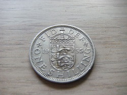 1 Shilling  1955   Anglia  ( Angol címer Három Oroszlán a Koronázási Pajzson  )