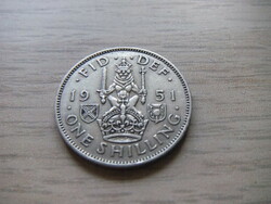 1 Shilling  1951   Anglia  ( Skócia címer Szemben ülő oroszlán a Korona  felett  )