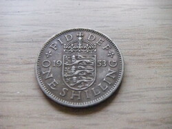1 Shilling 1953 England (English coat of arms three lions on the coronation shield)