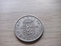 1 Shilling  1958   Anglia  ( Angol címer Három Oroszlán a Koronázási Pajzson  )