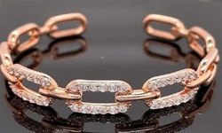 Extra elegant silver bracelet with zircon stones, 925-new, rose gold-plated