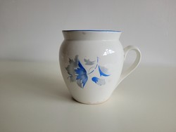 Old large-sized blue floral granite tumbler 1.2 liter silk milk mug