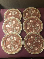 Kínai porcelán lapos tányér, 6 db