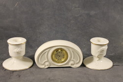Marked porcelain clock with candle holders 367