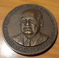Zoltan Komocsin jubilee plaque. Esz Szeged 1983. (There is a post office) !