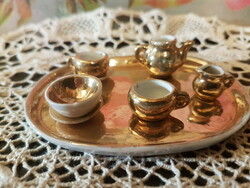 Antique gilded children's toy set (very old - incomplete)----for doll house-----