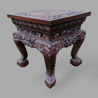Carved folding table, coffee table
