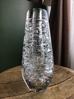 Old Czech Frantisek vizner - skrdlovice whirlpool design crystal glass vase 1986
