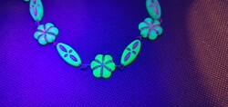 Genuine Czech Uranium Glass Bracelet-Necklace-Earrings Set #24003