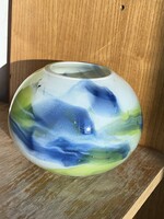 Spherical glass vase with kosta mark (u0010)