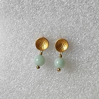 Beautiful gold-plated silver earrings with mineral balls