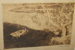 Rare etching by István Szőnyi