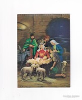 B:011 BÚÉK-Karácsonyi képeslap 3D-és Retro postatiszta 60-70 évek (Svéd)