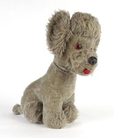 1J784 old African approx. 100 years old mocher plush gray poodle dog steif?