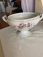 Cseh-morva porcelán klasszikus leveses tál, legalább 80-100 éves