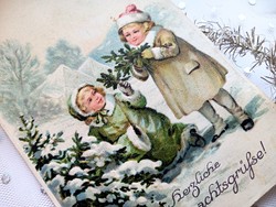 Christmas embossed postcard