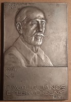 János Maurer memorial competition 1914 nte plaque. 70X47mm 105.9g. Ag silver. Read!