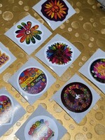 Pack of 10 vintage hippie stickers