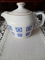 Old, flawless Hólloháza - blue - white - gold - porcelain coffee with pouring lid