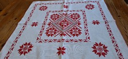 Folk art richly embroidered tablecloth, tablecloth 69 x 71 cm.