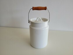 Old vintage but new 3 liter enamel jug with handle old enameled milk jug 3 liter food jug