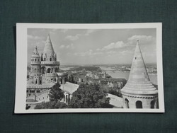 Képeslap, Budapest Halászbástya , kilátás a Margitszigetre