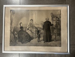 Queen Elizabeth, sissi. Huge 70 cm x 55 cm, original 1868 lithograph!