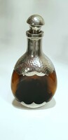 GERO - Gerog Nilsson Art deco barna üveg, ezüstözött ón szerelékkel, (whisky, pálinka, bor)