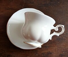 Royal Canterbury English porcelain long coffee cup white-gold