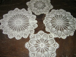 Beautiful hand crocheted filigree lace tablecloths 4 pcs