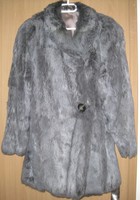 Gray rabbit coat, fur coat, vintage!