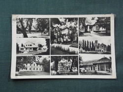 Postcard, Balaton castle, mosaic details, resort, restaurant, camping, church