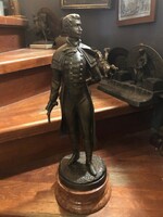 Bronze statue of a dueling hero, (Lermontov?), 41 cm only the statue, antique.